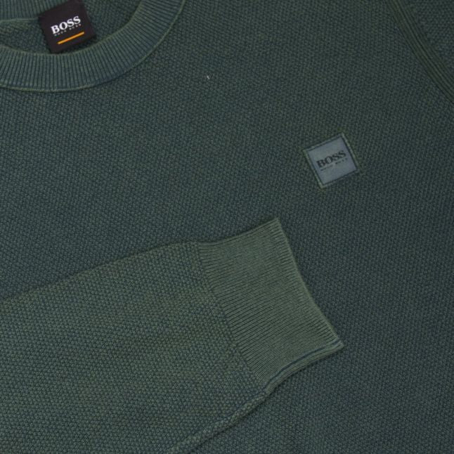 Casual Mens Dark Green Kalassy Crew Neck Knitted Top