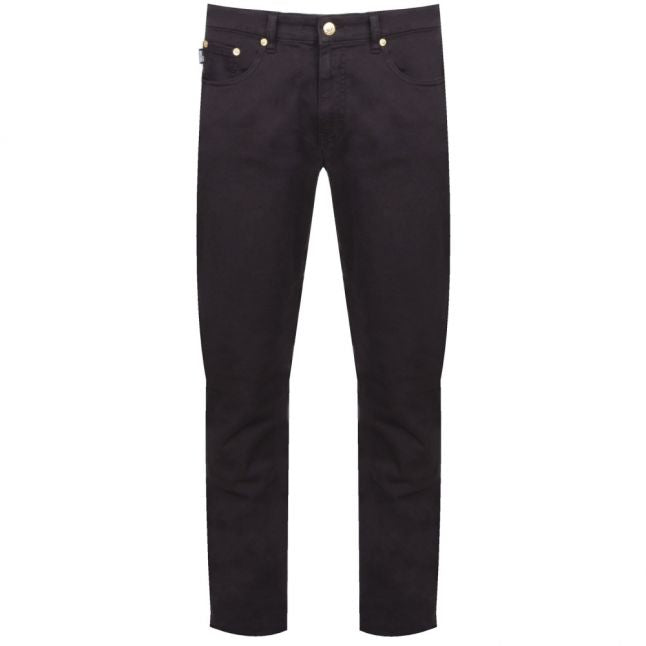 Mens Black Five Pocket Slim Fit Pants