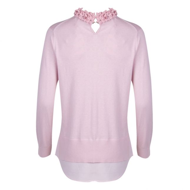 Womens Pink Nansea Embellished Collar Knitted Top