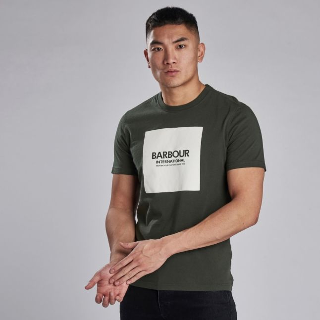 Mens Jungle Green Block Logo S/s T Shirt