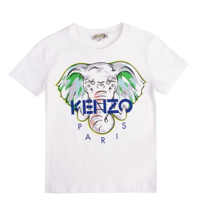 Boys Optic White James Elephant S/s T Shirt