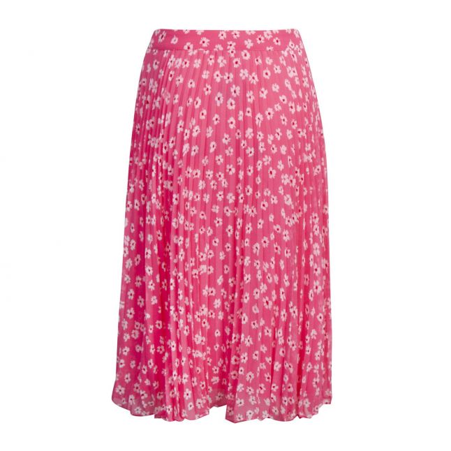 Womens Glamour Pink Floral Print Midi Skirt