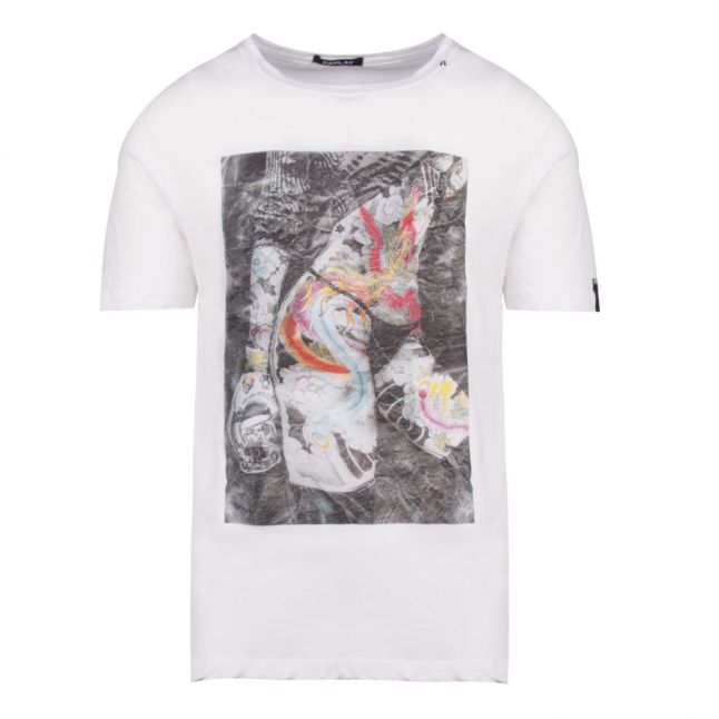 Mens White Tattoo Lady S/s T Shirt