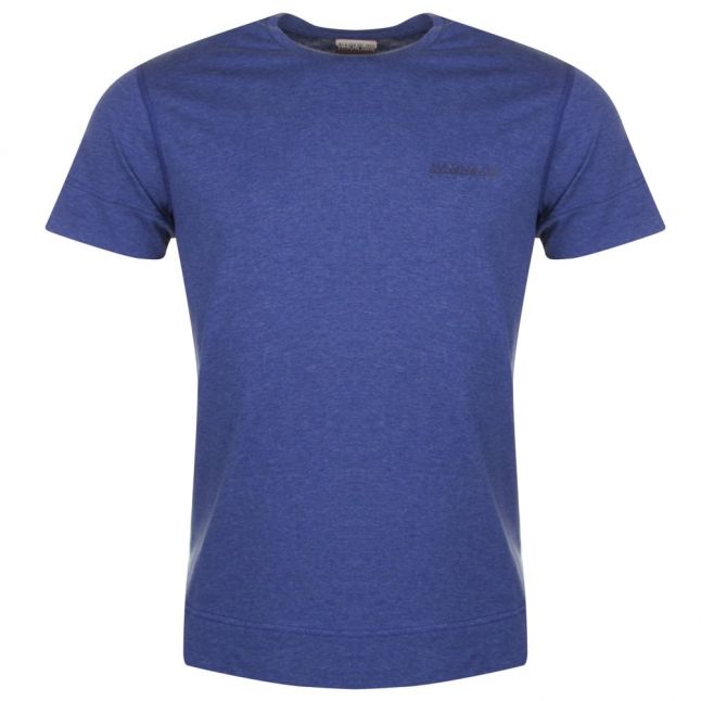 Mens Blue Marl Shew Small Logo S/s T Shirt