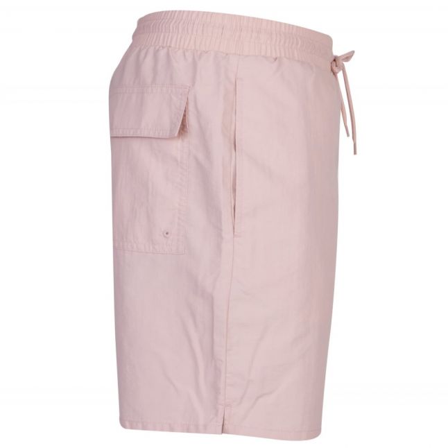 Mens Dusty Pink Branded Swim Shorts