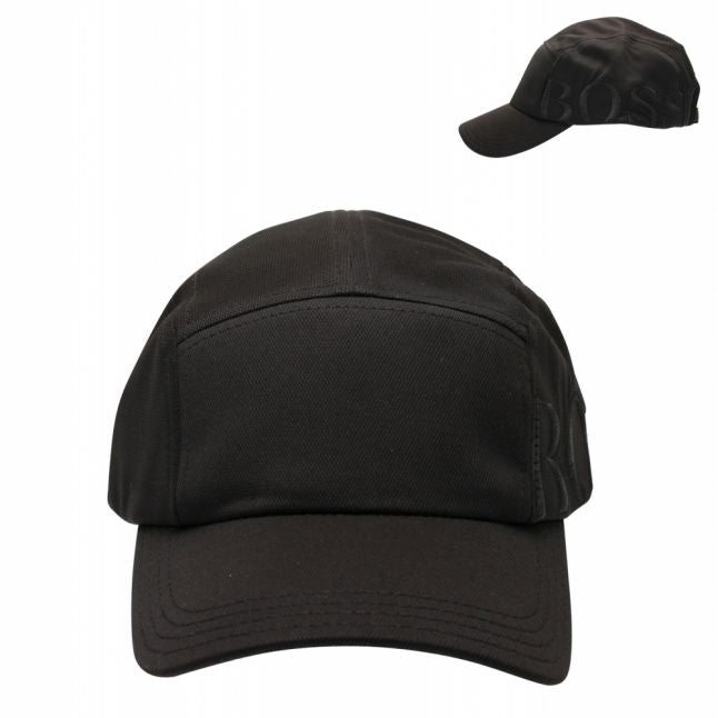 Athleisure Mens Black Cap-Cut Cap