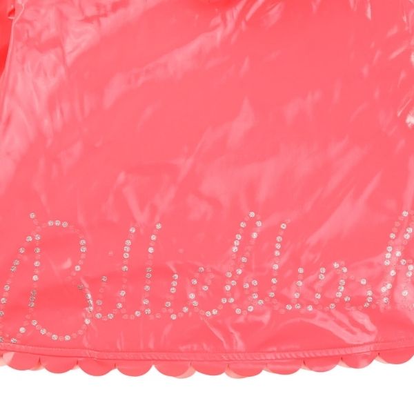 Girls Pink Fluoro Scalloped Edge Rain Coat