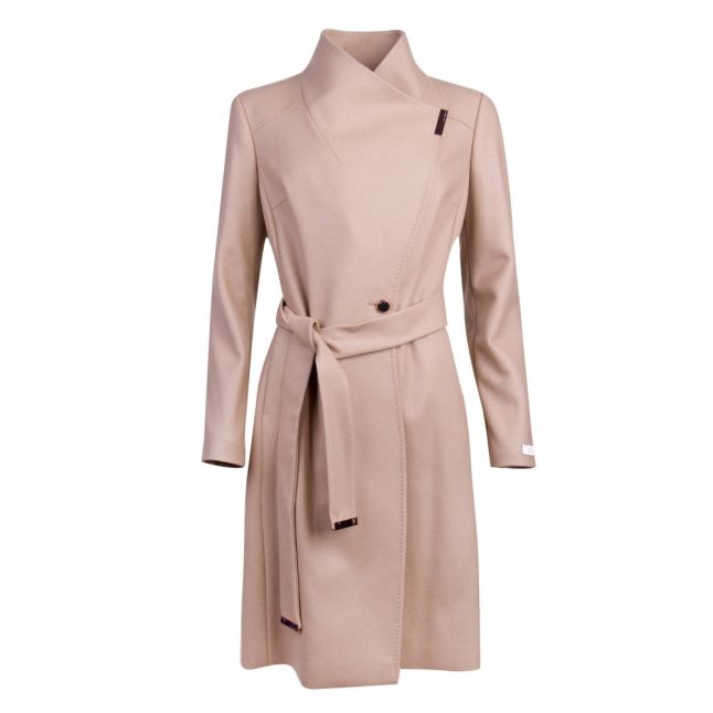 Womens Camel Sandra Long Wool Coat