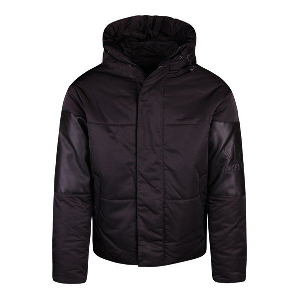 Mens Black Recycled Nylon Padded Jacket