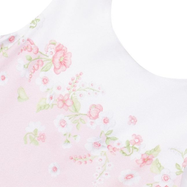 Girls Rose Floral Border Dress