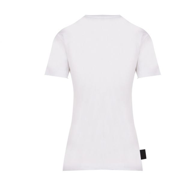 Womens White Metallic Logo Fitted S/s T Shirt