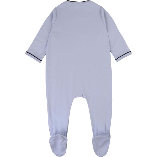 Baby Pale Blue Logo Trim Babygrow