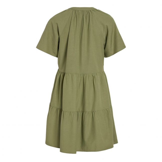 Womens Oil Green Viprisilla V-Neck Short Dress