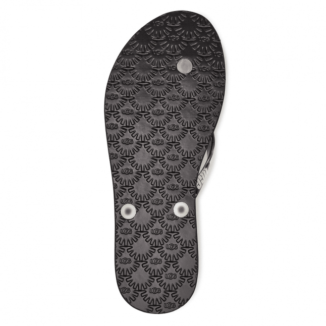 Womens Black Simi Graphic Flip Flops