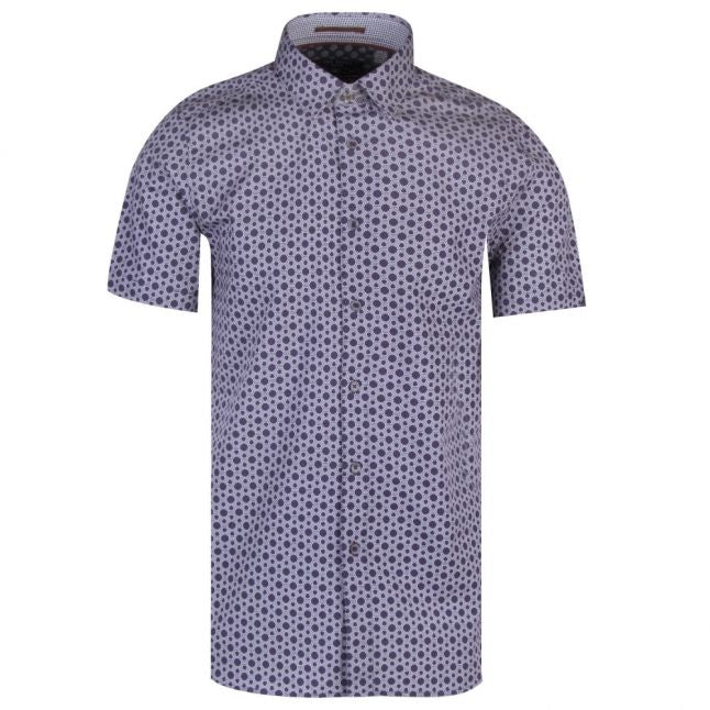 Mens Navy Enyone Hexagonal Line S/s Shirt