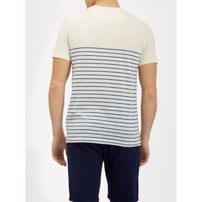 Mens Storm Blue Breton Stripe S/s Tee Shirt