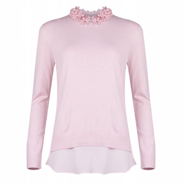 Womens Pink Nansea Embellished Collar Knitted Top