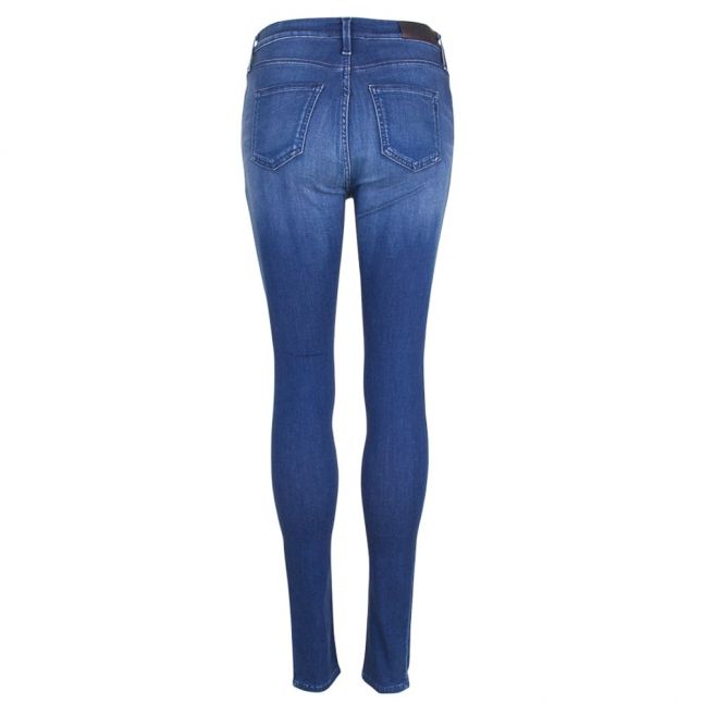 Womens Blue Wash Super High Rise Touch Skinny Fit Jeans