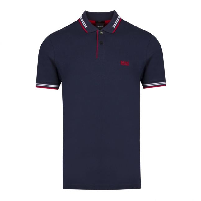 Athleisure Mens Navy Paul Slim Fit S/s Polo Shirt