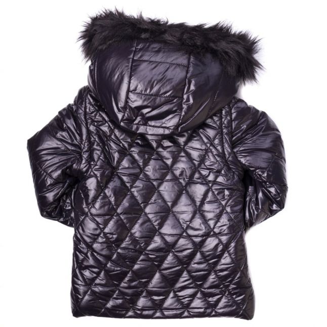 Girls Black Hooded Puffer Jacket