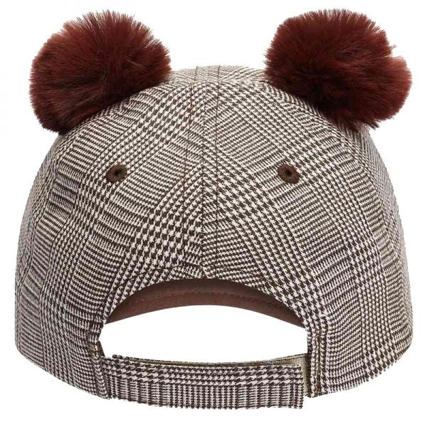 Girls Tartan Pom Patch Cap