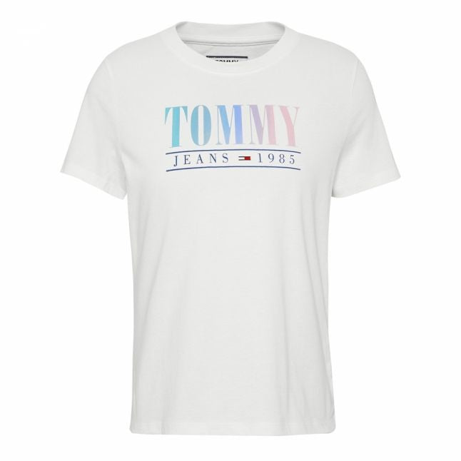 Womens Classic White Multicolour Tommy S/s T Shirt