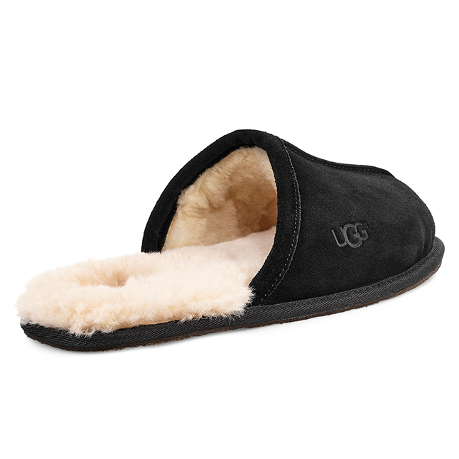 Mens Black  Scuff Slippers