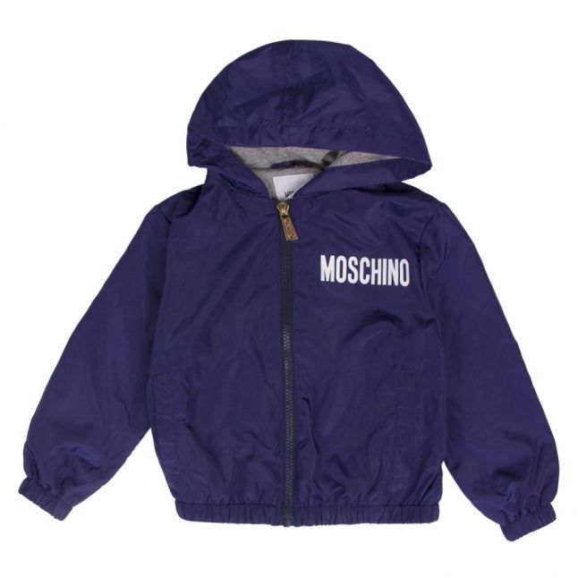 Boys Navy Toy Logo Hooded Zip Through Jacket