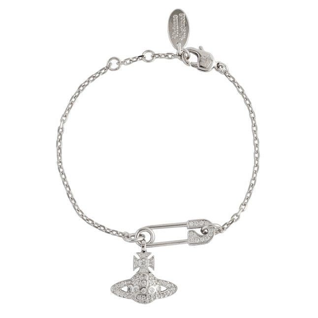 Womens Platinum/White Crystal Lucrece Bracelet