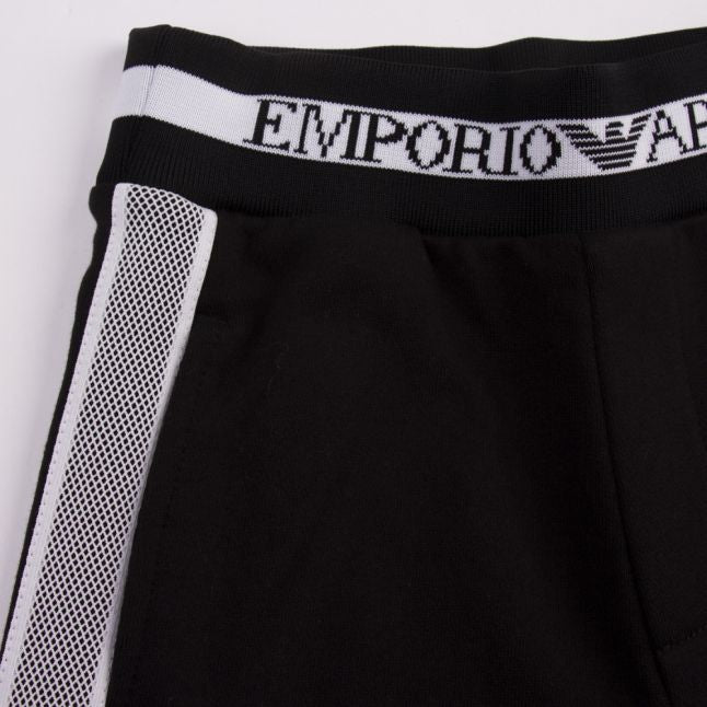 Boys Black Mesh Trim Sweat Shorts