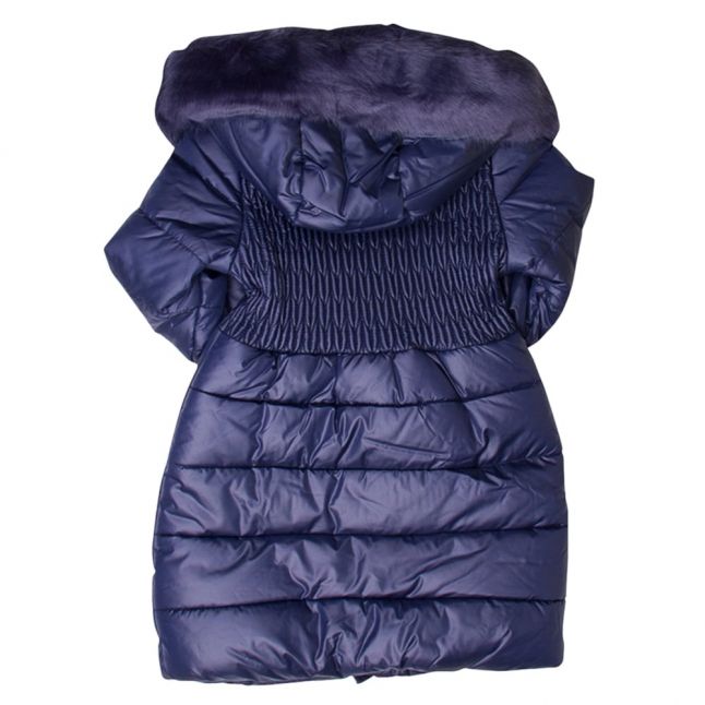 Girls Navy Quilted Coat