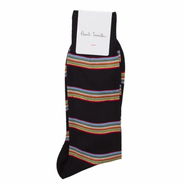 Mens Navy Multi Block Stripe Socks