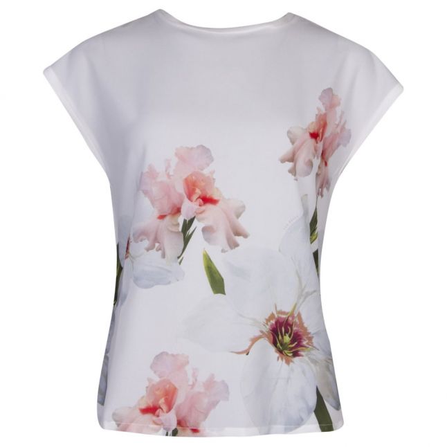 Womens White Mellini Chatsworth Bloom Woven S/s T Shirt