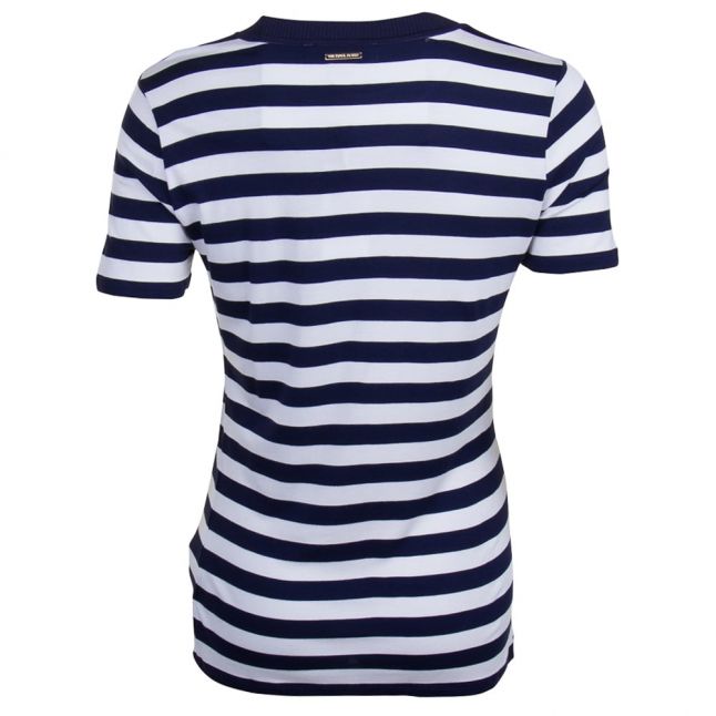 Womens True Navy Striped S/s Tee Shirt