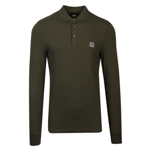 Casual Mens Khaki Passerby Slim Fit L/s Polo Shirt