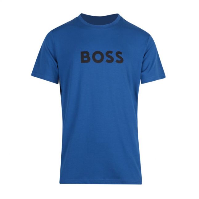 Mens BOSS Medium Blue Logo Relaxed Fit UV S/s T Shirt