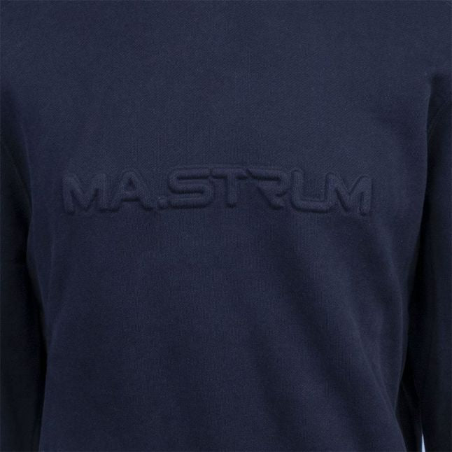 Mens Ink Navy Embossed Logo Sweat Top