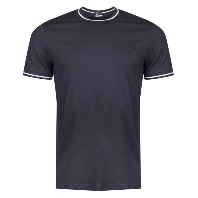 Mens Navy Twin Tipped S/s T Shirt