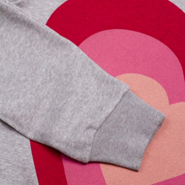 Womens Grey Marl Heart Sweat Top