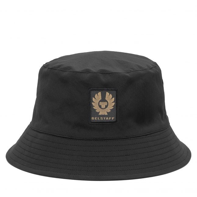 Mens Black Waxed Bucket Hat