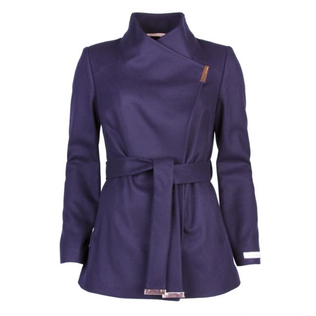 Womens Dark Blue Rytaa Short Wool Coat