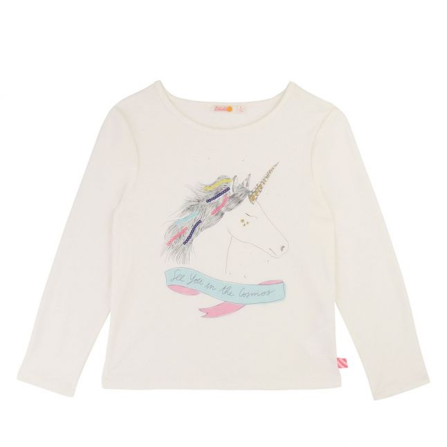 Girls Ivory Unicorn Cosmos L/s T Shirt