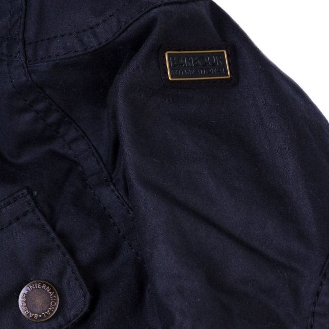 Boys Navy Rebel Waxed Jacket