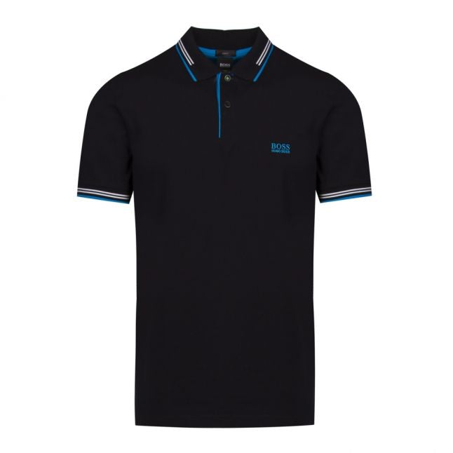 Athleisure Mens Black Paul Slim Fit S/s Polo Shirt