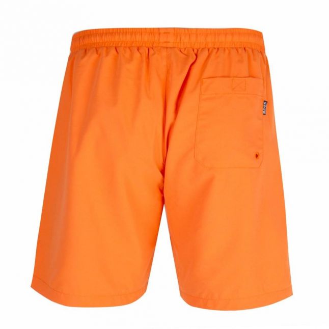 Mens Bright Orange Seabream Taped Logo Swim Shorts