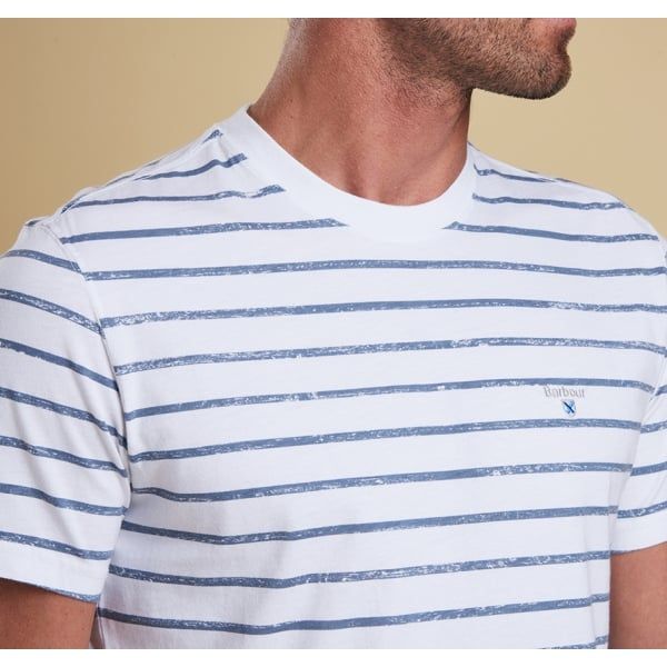 Lifestyle Mens White Dalewood Stripe S/s Tee Shirt