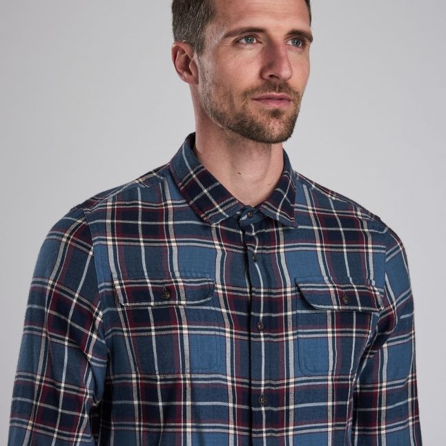 Steve McQueen™ Collection Mens Blue Bill Check L/s Shirt