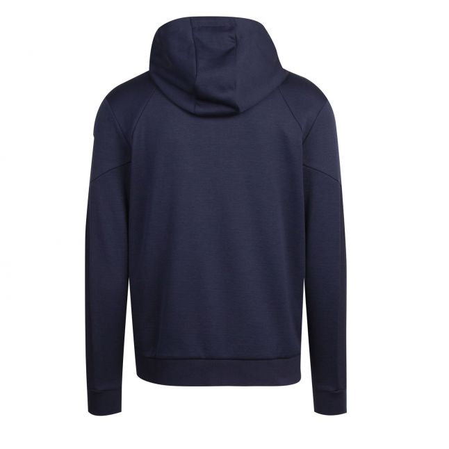 Athleisure Mens Navy/White Saggy Hooded Zip Through Sweat Top