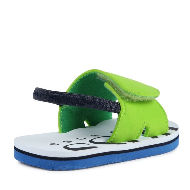 Toddler Green Branded Elasticated Slides (19-30)