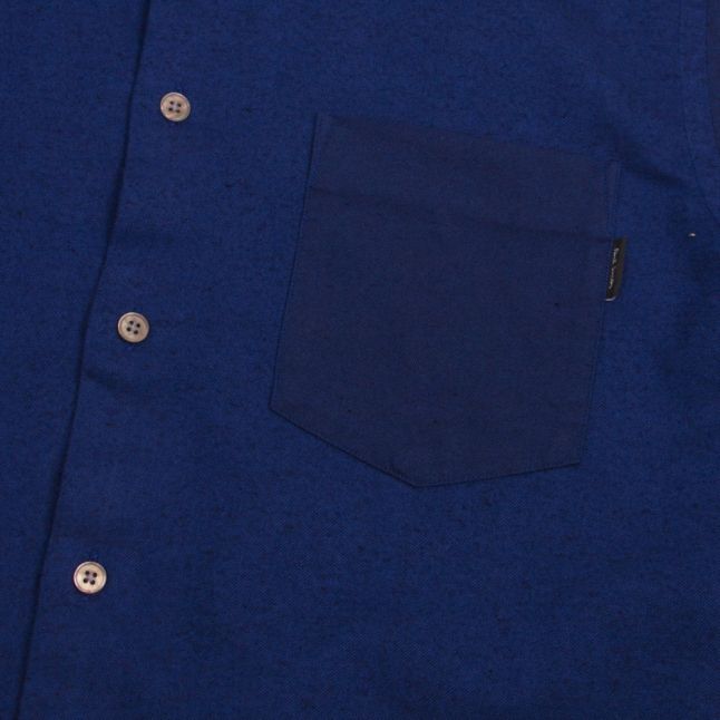 Mens Indigo Pocket Tailored Fit L/s Shirt